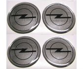 Naklejki na kołpaki OPEL 50 mm silikonowe srebrne