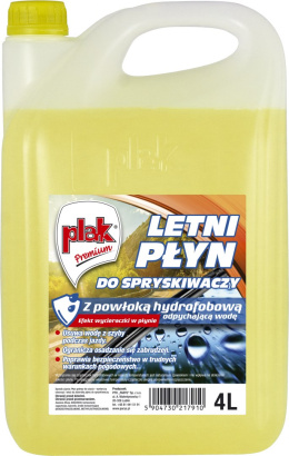 Płyn do spryskiwaczy LETNI 4 l z powłoką hydrofobową odpychającą wodę