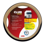 Pokrowiec na kierownicę 44-46 cm M- BUS TIR CLUB czarny + beż szyty