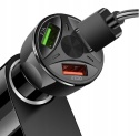 Szybka ładowarka samochodowa 3x USB | Szybkie ładowanie Quick Charge