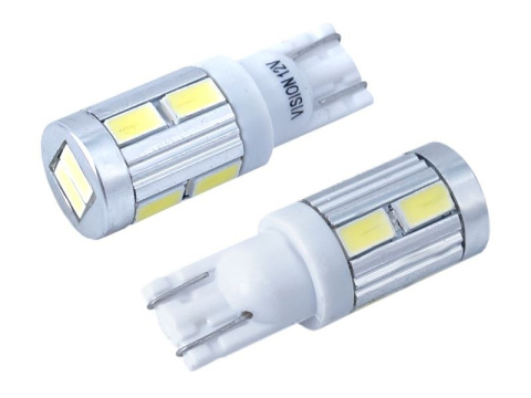 Żarówka VISION W5W (T10) 12V 10x 5730 SMD LED, CANBUS, biała, 2 szt.