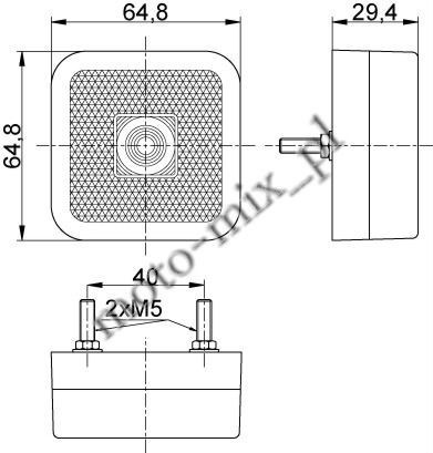 Lampa obrysowa kwadratowa z odblaskiem - pomarańczowa Lampa obrysowa kwadratowa z odblaskiem - pomarańczowa
