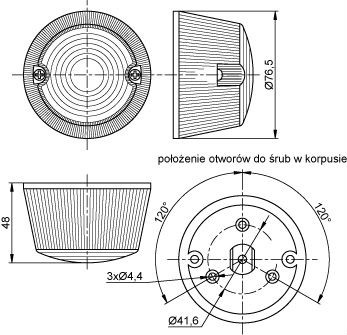 Lampa obrysowa okrągła - pomarańcz Lampa obrysowa okrągła - pomarańcz