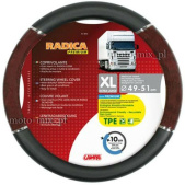 Pokrowiec na kierownicę 49-51 cm (XL- TIR) RADICA czarny szyty - TPE