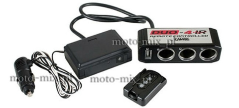 Rozgałęziacz gniazda zapalniczki III + USB z pilotem 24V Rozgałęziacz gniazda zapalniczki III + USB z pilotem 24V