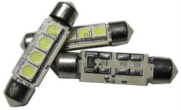 Żarówka rurkowa, paluszek - biała 4 LED SMD 41 mm