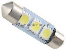 Żarówka RURKOWA C5W 3 LED SMD 42mm