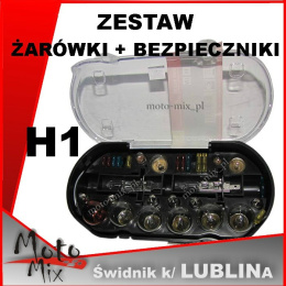 Zestaw żarówek H1 30 el bezpieczniki