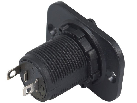 Gniazdo elektryczne EURO 12V/24V, do zabudowy, z oprawką Gniazdo elektryczne EURO 12V/24V, do zabudowy, z oprawką