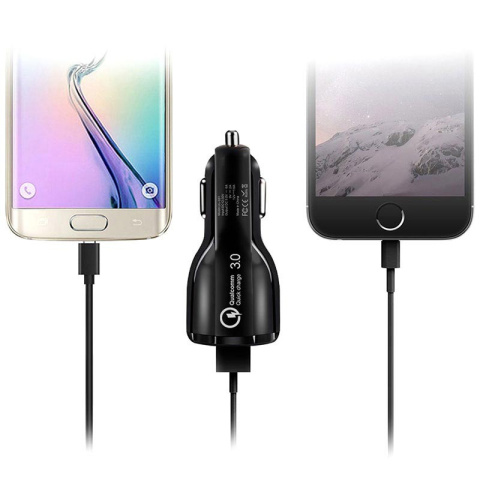 ŁADOWARKA SZYBKA 3.1A SAMOCHODOWA ŁADOWARKA QUALCOMM QC 3.0 ŁADOWARKA SZYBKA 3.1A SAMOCHODOWA ŁADOWARKA QUALCOMM QC 3.0