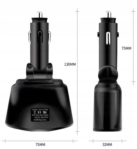 Ładowarka -rozgałęziacz-woltomierz /2 porty USB 3,1A-12V i 24V Ładowarka -rozgałęziacz-woltomierz /2 porty USB 3,1A-12V i 24V