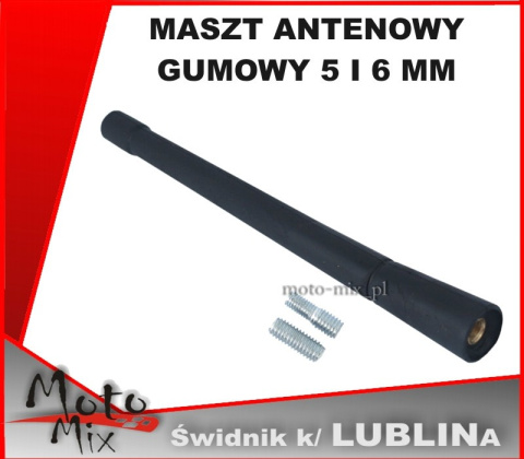 Maszt antenowy 17cm gumowany 5 i 6 mm Maszt antenowy 17cm gumowany 5 i 6 mm