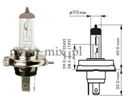 Żarówka H4 +130% 12v 60/55w