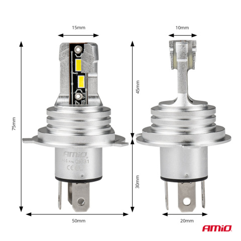 Żarówki samochodowe LED seria H-mini H4/H19 6500K Canbus Żarówki samochodowe LED seria H-mini H4/H19 6500K Canbus