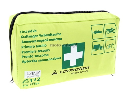Apteczka samochodowa DIN 13164 z ustnikiem - z rzepem Apteczka samochodowa DIN 13164 z ustnikiem - z rzepem