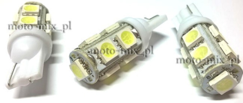 Diody do postojówek BIAŁE - 9 led SMD 5050 w5w Diody do postojówek BIAŁE - 9 led SMD 5050 w5w