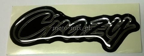 Naklejka silikonowa CRAZY 9x3 CM Naklejka silikonowa CRAZY 9x3 CM