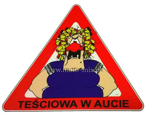 Naklejka tuningowa - TEŚCIOWA W AUCIE