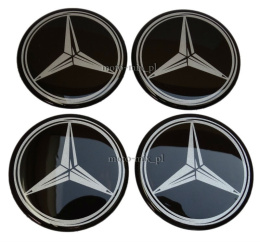 Naklejki na kołpaki Mercedes 65 mm silikonowe