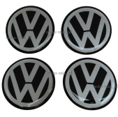 Naklejki na kołpaki Volkswagen 65 mm silikonowe czarne VW