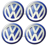 Naklejki na kołpaki Volkswagen 65 mm silikonowe niebieskie VW