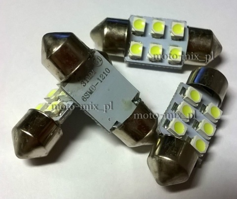 Żarówka RURKOWA C5W 6 LED SMD 31mm