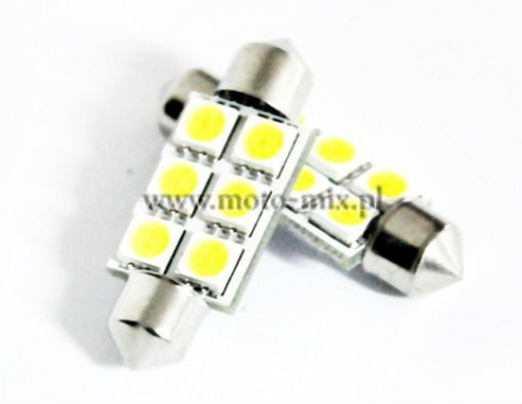 Żarówka RURKOWA C5W 6 LED SMD 42mm