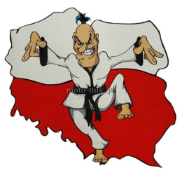 Naklejka Flaga Polski - KARATE