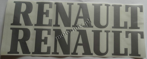 Naklejka RENAULT napis srebrny 42x8cm Naklejka RENAULT napis srebrny 42x8cm