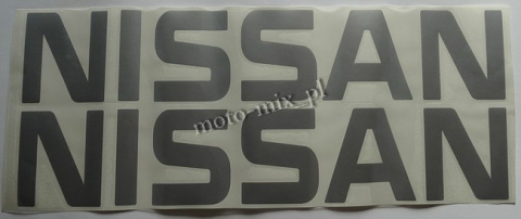 Naklejka NISSAN napis srebrny 41,5x8cm Naklejka NISSAN napis srebrny 41,5x8cm