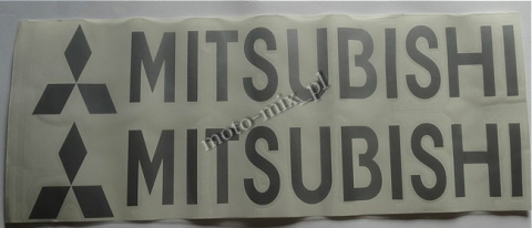 Naklejka MITSUBISHI napis srebrny + logo 33,5x6,5cm Naklejka MITSUBISHI napis srebrny + logo 33,5x6,5cm