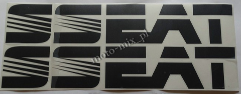 Naklejka SEAT napis czarny + logo 34,5x8cm Naklejka SEAT napis czarny + logo 34,5x8cm