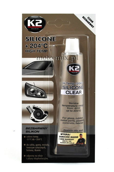 Silikon wysokotemperaturowy K2 BEZBARWNY +204°C 85 G Silikon wysokotemperaturowy K2 BEZBARWNY +204°C 85 G