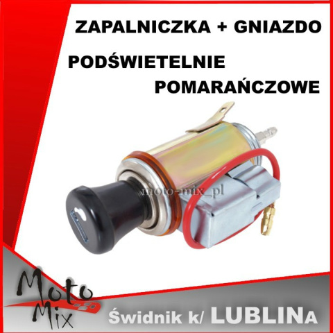 Zapalniczka samochodowa + gniazdo podświetlana Zapalniczka samochodowa + gniazdo podświetlana