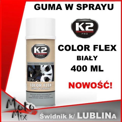 COLOR FLEX Guma w sprayu K2 BIAŁY 400 ML COLOR FLEX Guma w sprayu K2 BIAŁY 400 ML