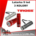 Latarka 9 LED aluminiowa Brelok 3 kolory