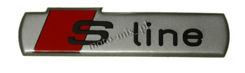 Naklejka S Line Audi aluminiowa 10,5x3 cm Naklejka S Line Audi aluminiowa 10,5x3 cm