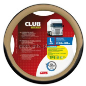Pokrowiec na kierownicę 46-48 cm (L- BUS, TIR) CLUB czarny + beż szyty