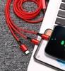 UC08-1.2M-3in1-Red | Kabel 3w1 | USB - Micro USB, iPhone Lightning, Type-C