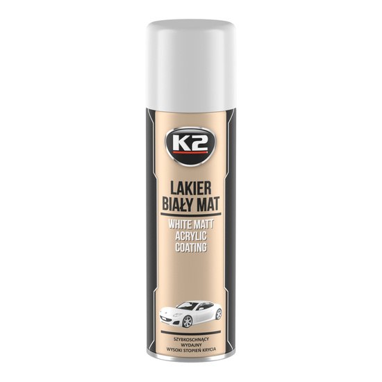 K2 lakier akrylowy biały mat 500ml