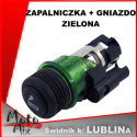 Zapalniczka samochodowa + gniazdo 12V podświetlane na zielono