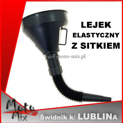 Lejek elastyczny czarny uniwersalny z sitkiem do paliwa cieczy wody 13,5 cm Lejek elastyczny czarny uniwersalny z sitkiem do paliwa cieczy wody 13,5 cm