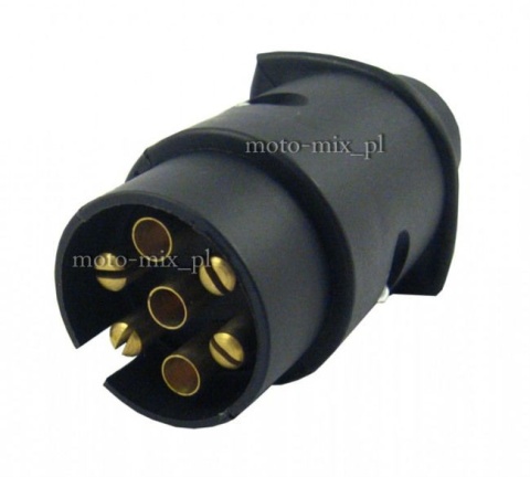 Wtyczka do gniazda przyczepy 7 stykowe 12V z nakrętką