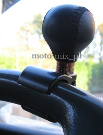 Gałka na kierownicę skórzana LAMPA skóra