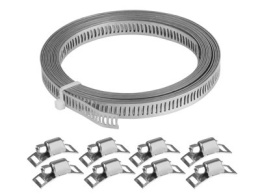 Opaska Zestaw do robienia opasek zaciskowych: taśma 8 mm x 3 m + 8 zacisków ślimakowych