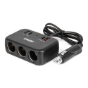 Rozgałęziacz rozdzielacz gniazda zapalniczki z ładowarką 1x USB-A 1x USB-C QC4.0 12V 24V 120W 80cm
