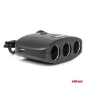 Rozgałęziacz rozdzielacz gniazda zapalniczki z ładowarką 2x USB-A 1x USB-C 12V 24V 120W 70cm