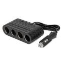 Rozgałęziacz rozdzielacz gniazda zapalniczki z ładowarką 2x USB-A 1x USB-C 12V 24V 120W 80cm