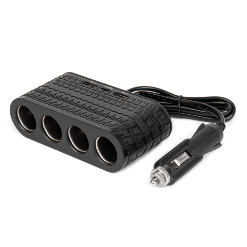 Rozgałęziacz rozdzielacz gniazda zapalniczki z ładowarką 2x USB-A 1x USB-C 12V 24V 120W 80cm