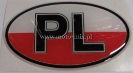 Naklejka silikonowa - PL elipsa 7,5x4,5 cm